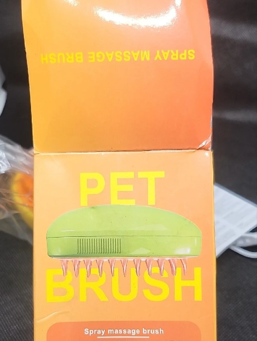 Pet Brush Spray Massage Grooming Brush - Orange/Yellow